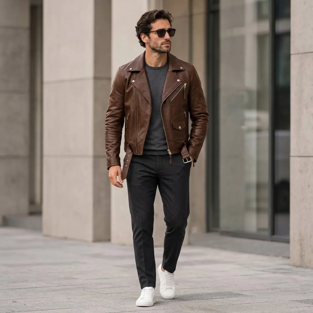How Should a Men’s Biker Leather Jacket Fit? A Practical Fit & Sizing Guide