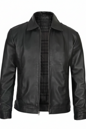 Black Classic Cafe Racer Leather Jacket