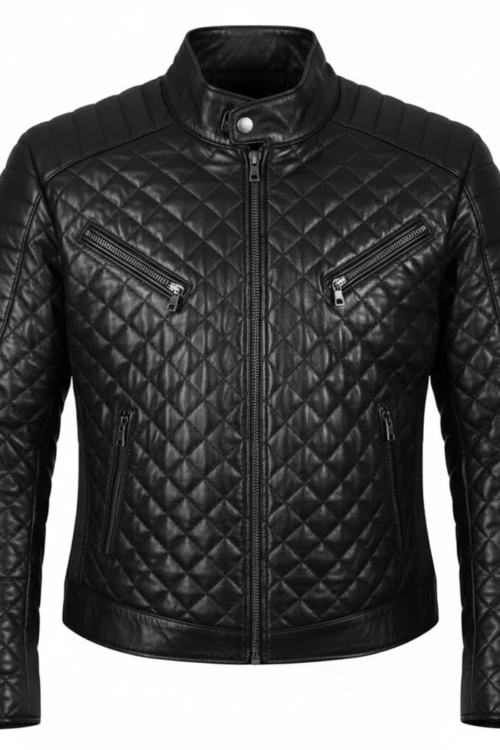 Black Full Quilted Leather Jacket