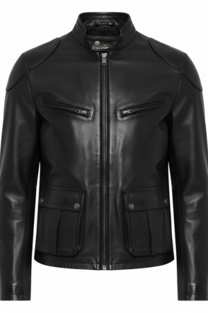 Black Classic Biker Leather Jacket for Men