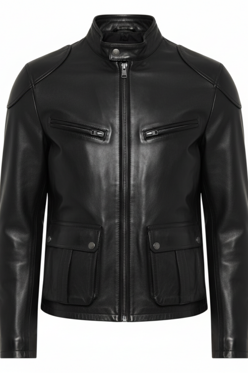 Black Classic Biker Leather Jacket