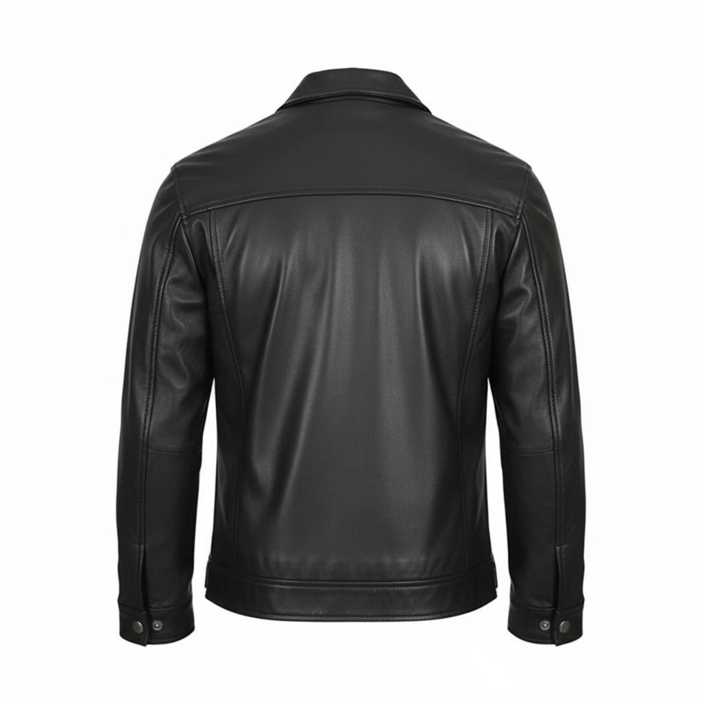 Black Classic Cafe Racer Leather Jacket
