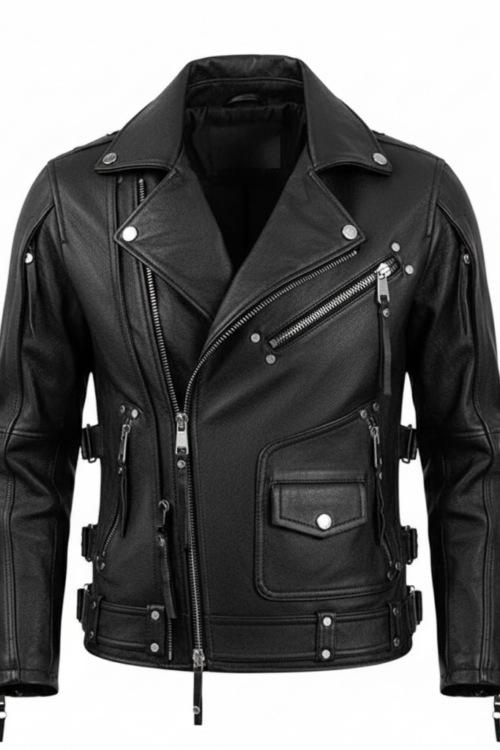 Black Classic Motorcycle Leather Jacket