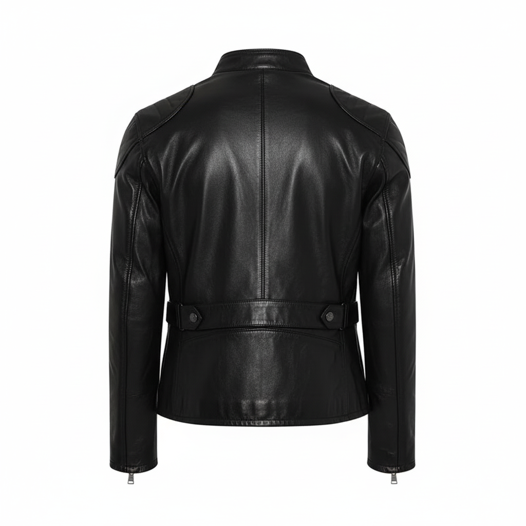 Black Classic Biker Leather Jacket for Men