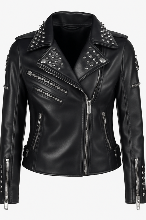 Black Studded Leather Jacket