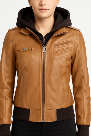 Removable Hood Leather Jackets