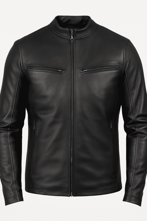Men’s Ionic Quilted Leather Biker Jacket