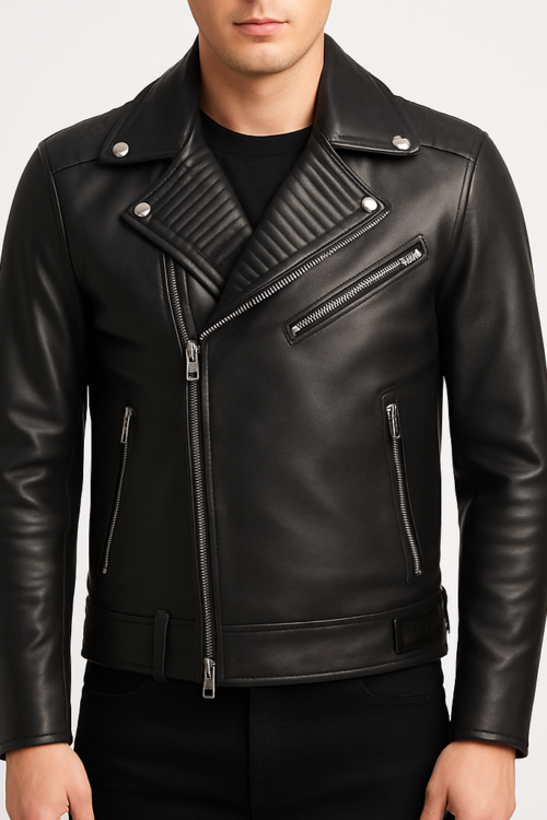 Men’s Quilted Biker Leather Jacket