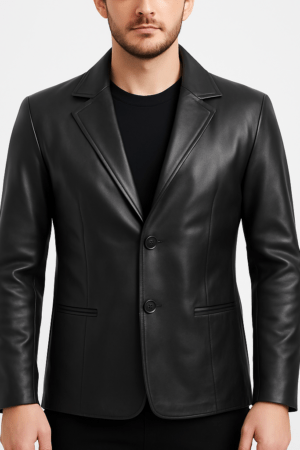menaeurotms-two-button-black-leather-blazer