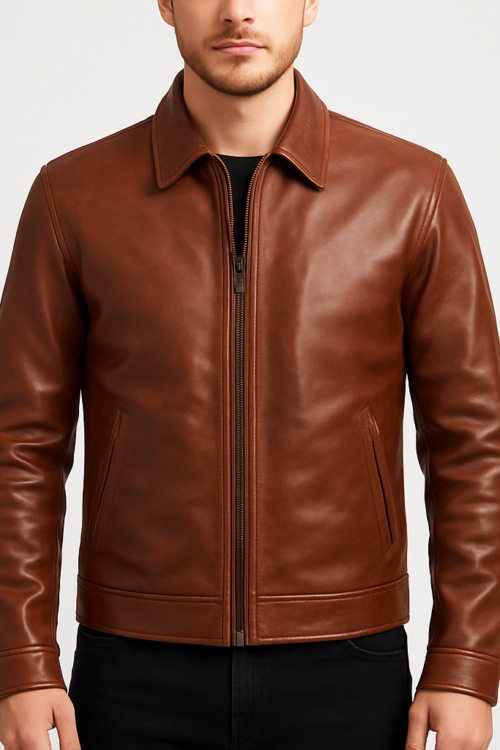 Men’s Cafe Racer Leather Jacket