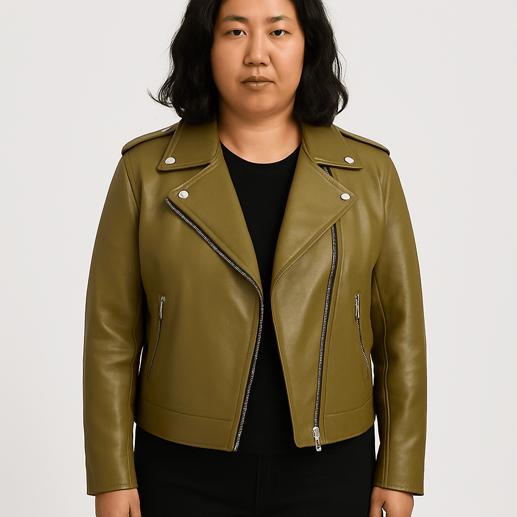 Sherry Cola green leather jacket product image