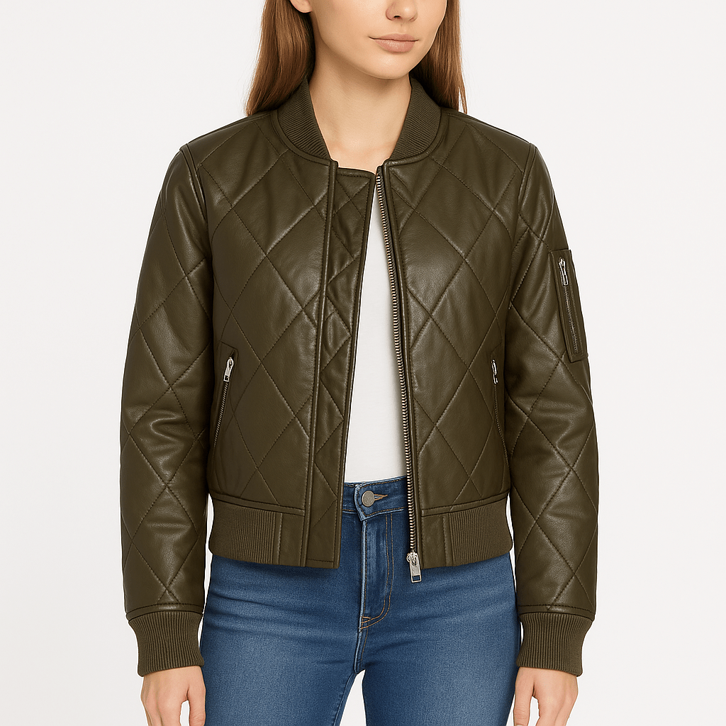 The 100 Season 6 Raven Reyes Lindsey Morgan quilted bomber jacket