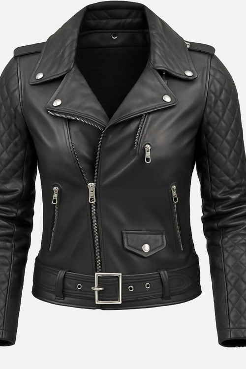 Women’s Asymmetrical Black Real Leather Biker Jacket