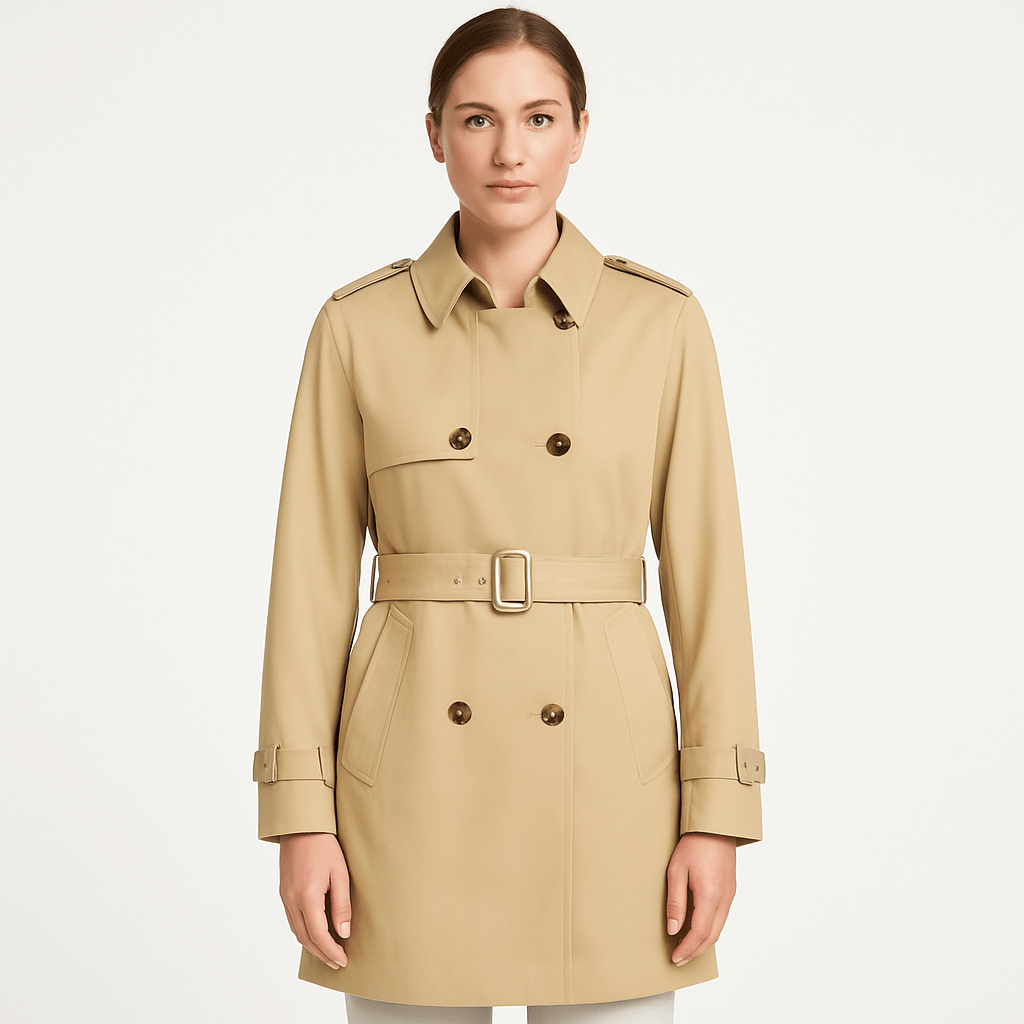 Women's classic trench coat with belt