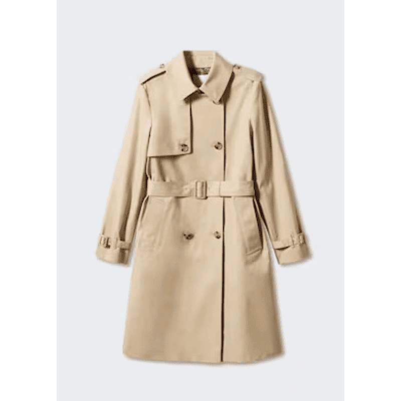 Women's Classic Trench Coat with Belt - Image 2