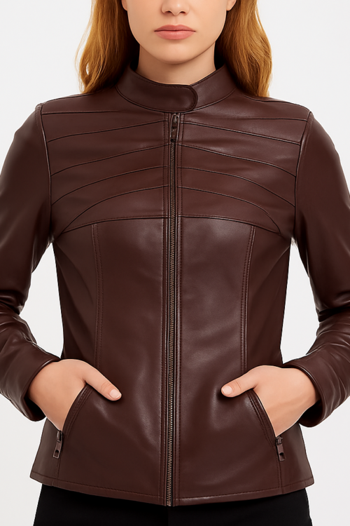 Women’s Real Coca Brown Leather Jacket