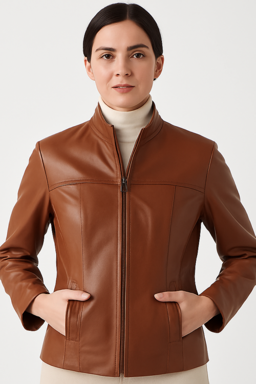 Women’s Tan Leather Jacket
